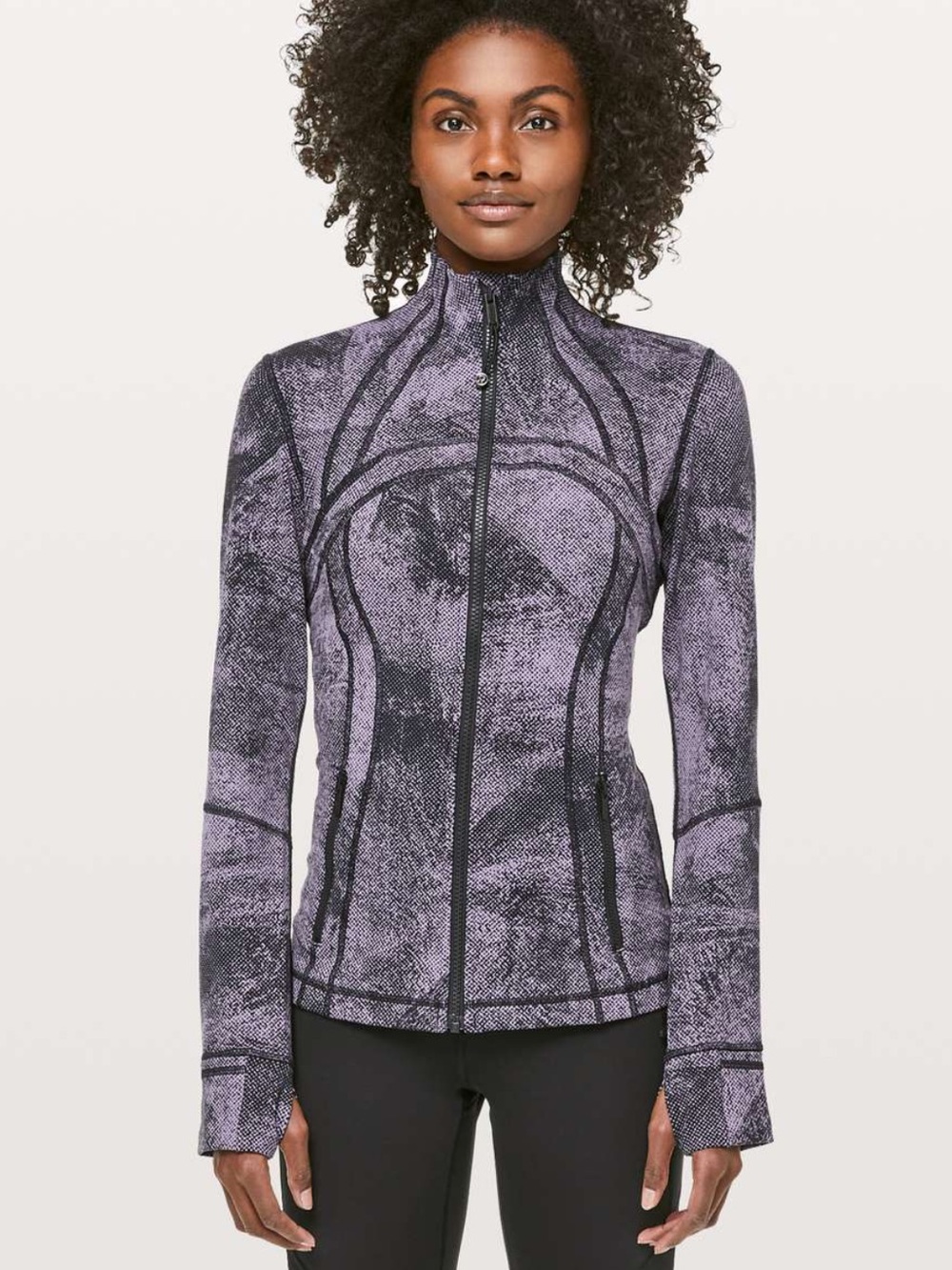 Lululemon Define Jacket Pixel Print Purple Quartz Black